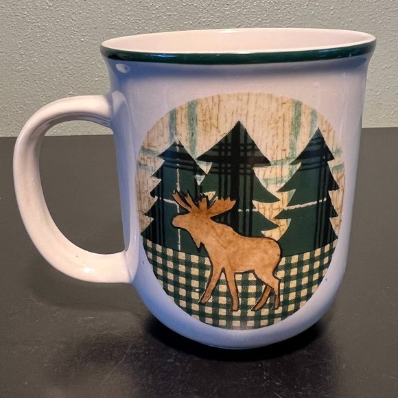 Set of 2 FOLKCRAFT Moose Mugs ~ Cotton Flannel Cut Out Appliqué Pattern - Picture 3 of 7